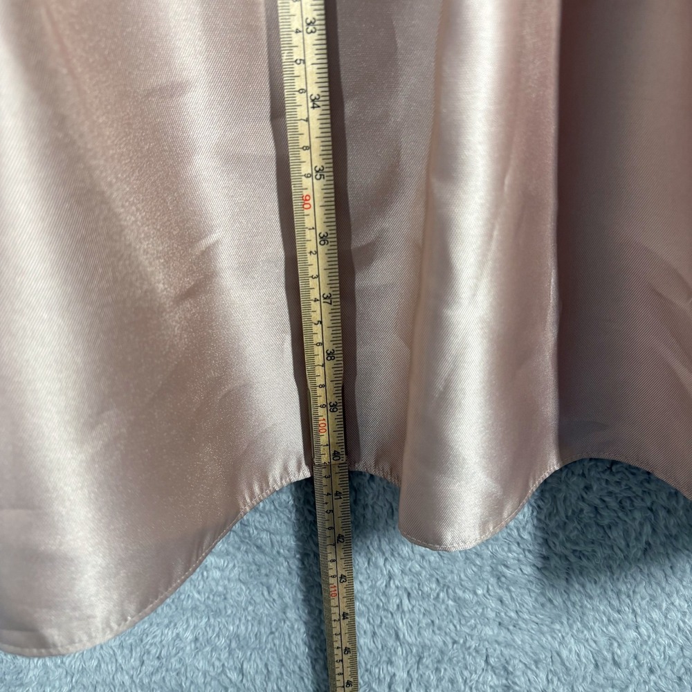 NEW Alfred Sung V-Neck Pleated Cocktail Dress Size 12 Pockets Cameo Beige D768 - Picture 3 of 9